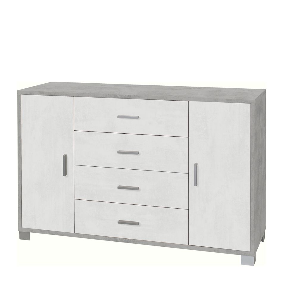 mobile-2-ante-4-cassetti-kit-136x41xh86cm-struttura-cemento-frontale-ossido-bianco