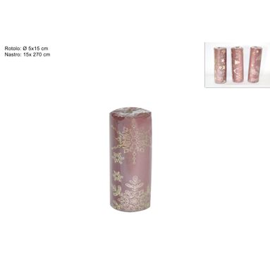 ROTOLO ROSA ANTICO 15X270CM IN VELLUTO CON DECORI.