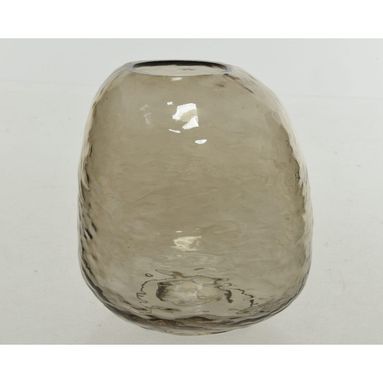 VASO IN VETRO IRREGOLARE D.18XH21CM MARRONE