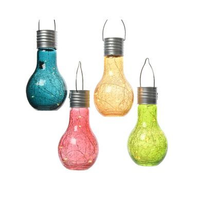 BULBO SOLARE 8 LED A LUCE CALDA D.9XH17CM IN PLAST