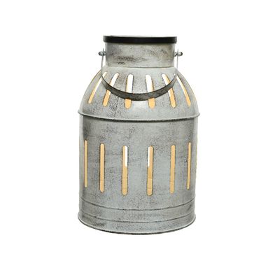 LANTERNA IN METALLO SOLARE 1 LED A LUCE CALDA D.21