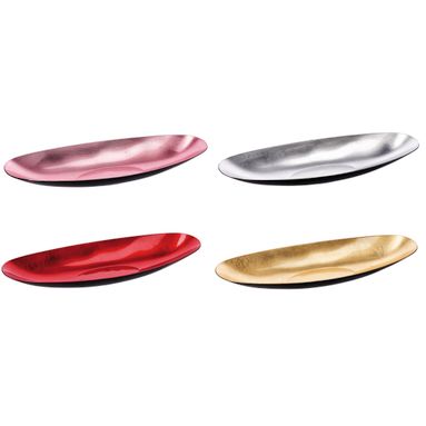 VASSOIO OVAL 50X20XH2CM 4 COLORI IN PLASTICA