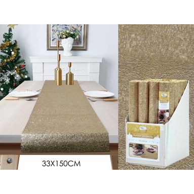 RUNNER NATALIZIO 33X150CM ORO GLITTER.