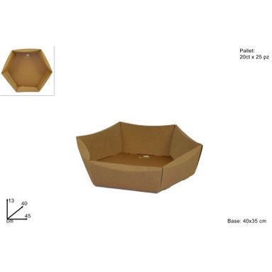 CESTA ESAGONALE 40X35CM NATURALE AVANA.
