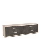 mobile-4-cassetti-kit-179x47xh50cm-struttura-ossido-bianco-frontale-ossido-nero