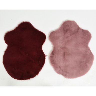 TAPPETO ROSA/BORDEAUX 38X55CM EFFETTO PELLICCIA