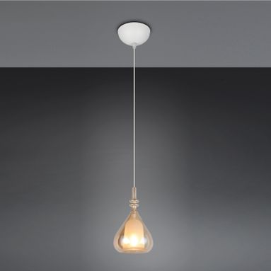 LAMPADARIO E14 ALDEA 12CM BIANCO/AMBRA