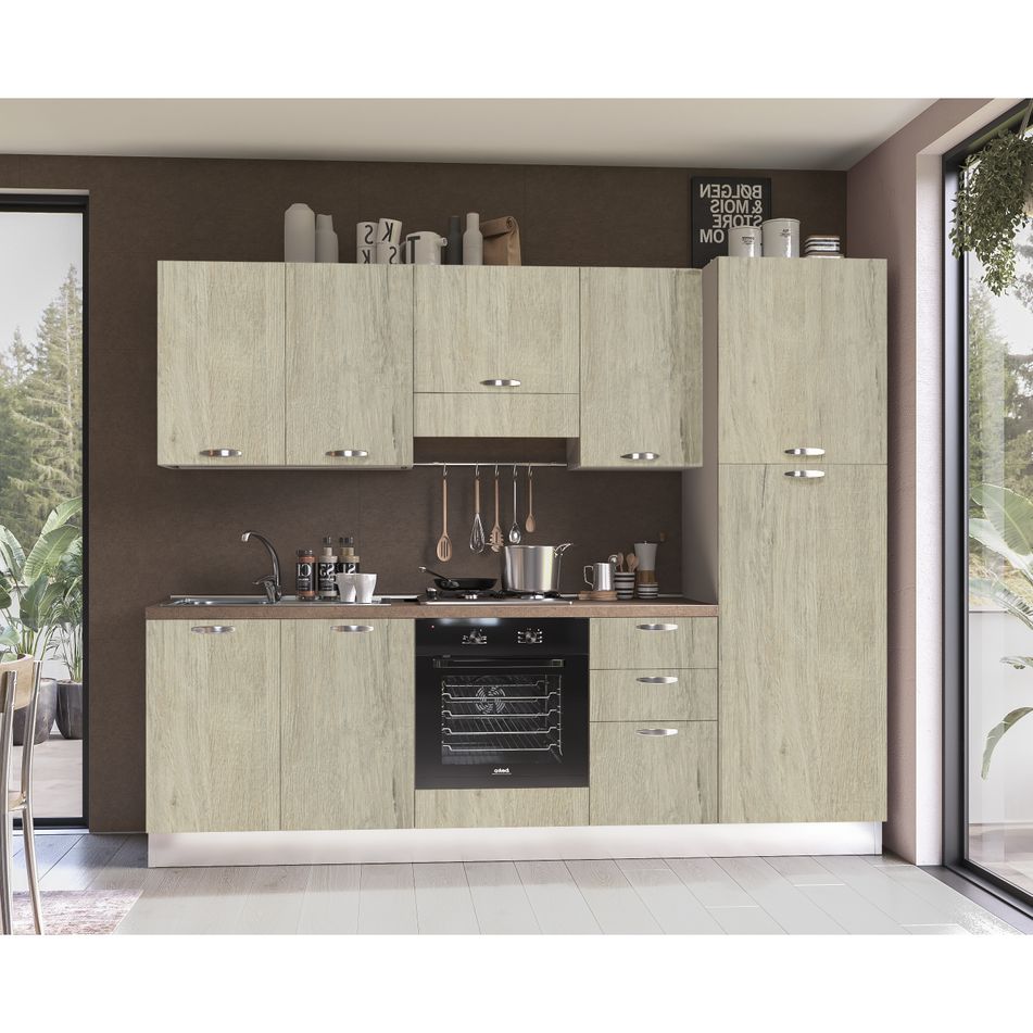 cucina-fissa-gamma-255cm-destra-oregon-brown