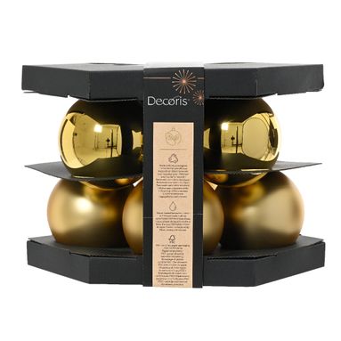 SFERE NATALIZIE 8CM ORO 8PZ IN VETRO..