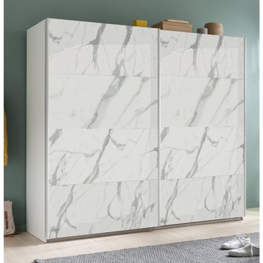 ARMADIO SCORREVOLE SYSTEMA 250XH220CM MARMO/BIANCO