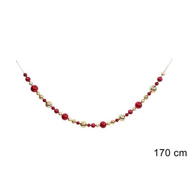 GHIRLANDA SFERE NATALIZIE ROSSO/ORO 170CM