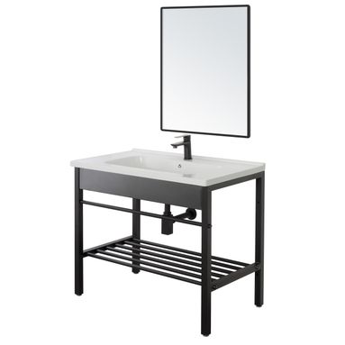COMPOSIZIONE BAGNO INDUSTRIAL 80X47XH78CM NERA