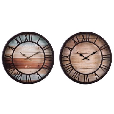 OROLOGIO IN PLASTICA DA PARETE D.41CM IN 2 DECORI