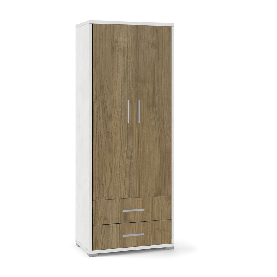 mobile-2-ante-2-cassetti-71x41xh182cm-struttura-ossido-bianco-frontale-noce-stelvio