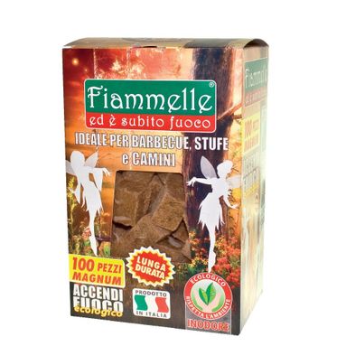100 ACCENDIFUOCO ECOLOGICI CON FIBRA DI LEGNO E OL