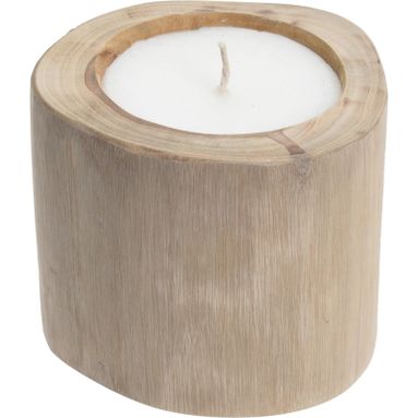 TRONCO TEAK CON CANDELA 11X11CM