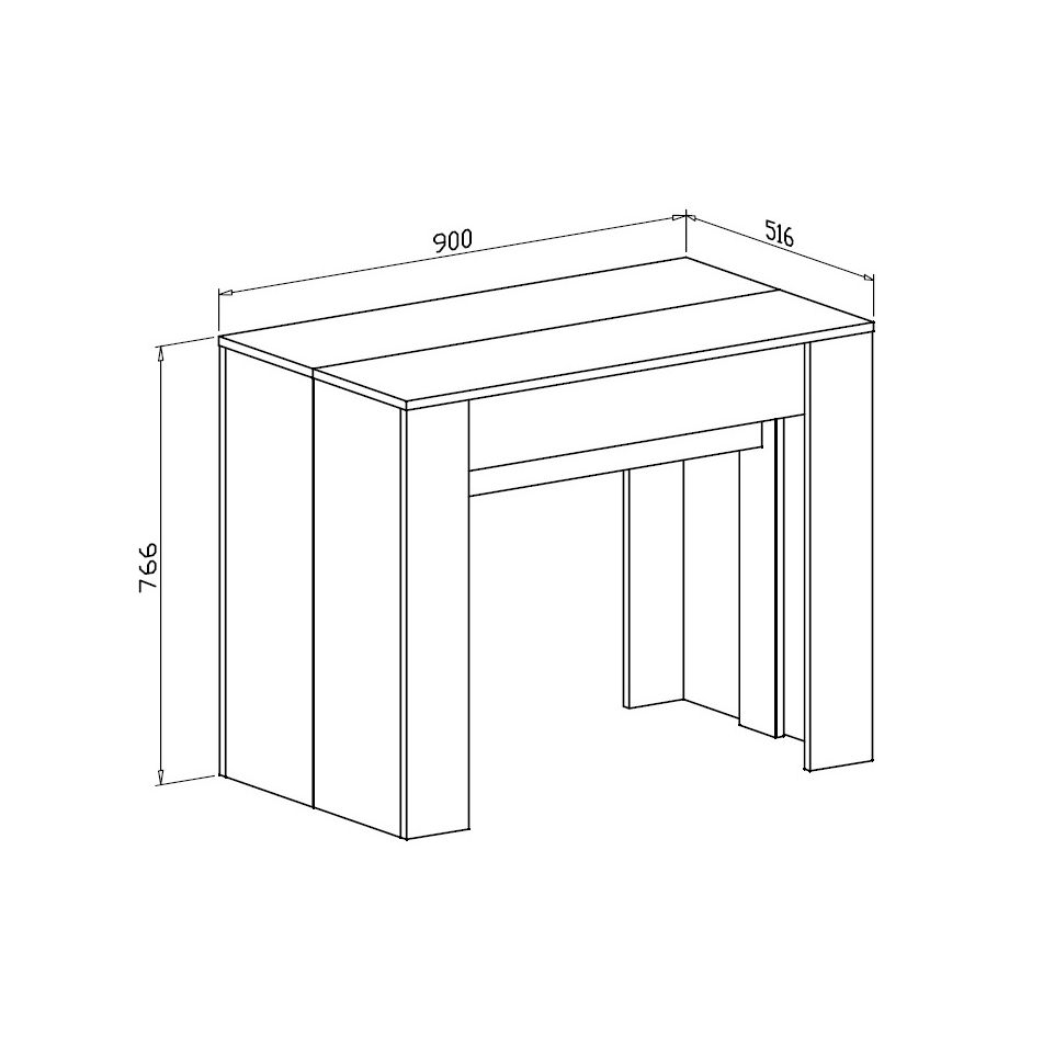tavolo-consola-52-slash-237x90xh76cm-larice-bianco-con-4