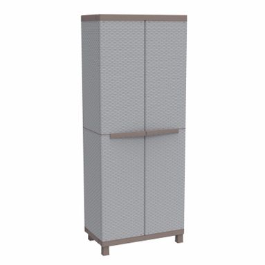 ARMADIO IN RESINA 68X39XH170CM CON RIPIANI GRIGIO