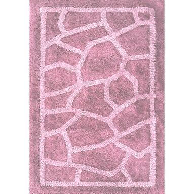 TAPPETO MOSAICO 55X110CM ROSA IN COTONE CON ANTISC