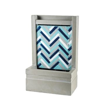 FONTANA CON DECORI MODERNI 19X33XH52CM AZZURRA - G
