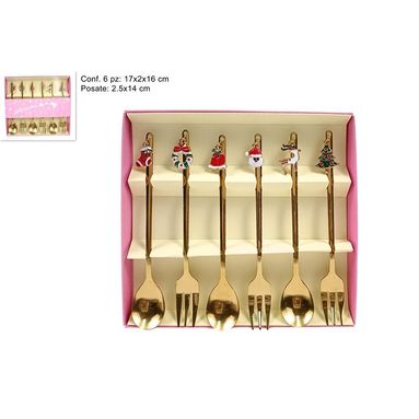 SEGNA POSTO FORCHETTA CUCCHIAIO SET 6PZ ORO
