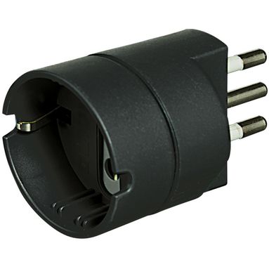 ADATTATORE SCHUKO CON SPINA 10A NERO