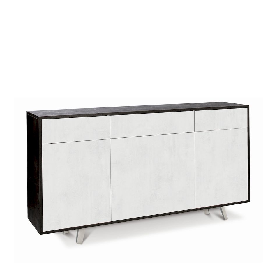 mobile-3-ante-3-cassetti-kit-164x41xh92cm-struttura-ossido-nero-frontale-ossido-bianco