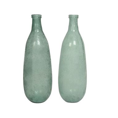 VASO IN VETRO RICICLATO ANTICATO VERDE SALVIA FINI