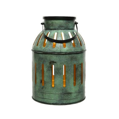 LANTERNA IN METALLO SOLARE 1 LED A LUCE CALDA D.21