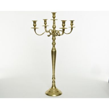 CANDELABRO IN ALLUMINIO ORO A 5 POSTI 80CM