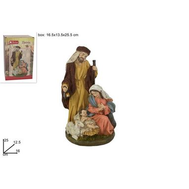 NATIVITA' 16X12,5XH25CM EFFETTO JUTA E PECORELLA