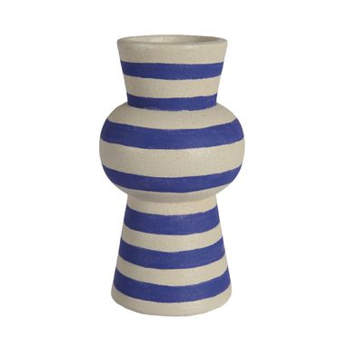 VASO STRIPE D.10XH18CM BLU / BIANCO SPORCO.