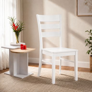 SEDIA LISA 46X54,5XH99CM BIANCO OPACO IN LEGNO