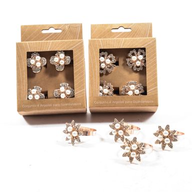SET 4 PORTATOVAGLIOLI NATALIZI ARGENTO 5X5CM.
