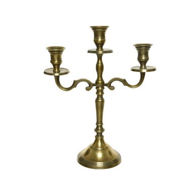 CANDELABRO IN ALLUMINIO ORO A 3 BRACCIA H30CM