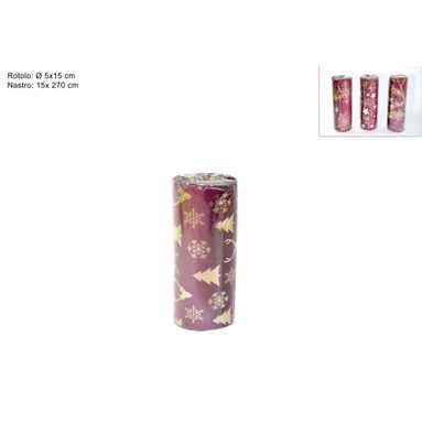ROTOLO BORDEAUX 15X270CM IN VELLUTO CON DECORI