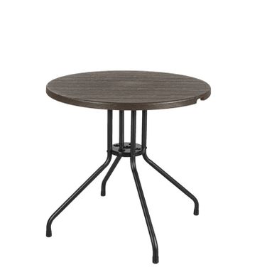 TAVOLO ROTONDO MARRONE D. 80CM CON EFFETTO LEGNO
