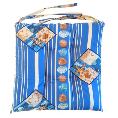 CUSCINO CALLA 40X40XH3CM BLU CON CONCHIGLIE