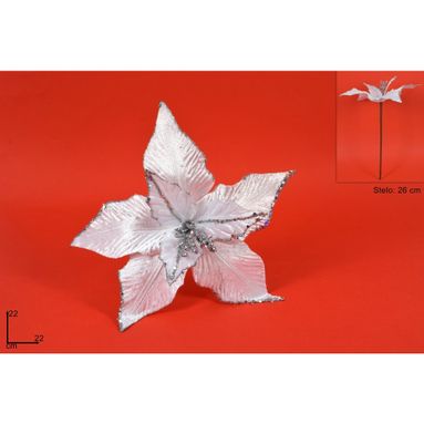 FIORE BIANCO 22CM CON GLITTER