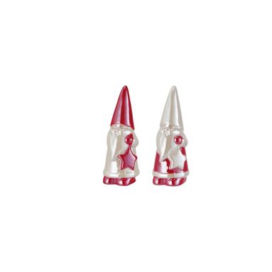 FOLLETTO D.5XH13CM BIANCO / ROSSO IN CERAMICA
