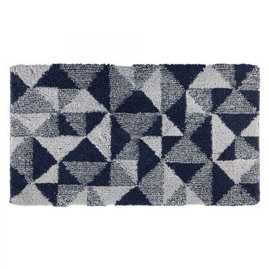 TAPPETO GEOMETRIC 55X100CM DARK DENIM IN COTONE