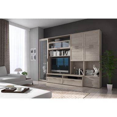 PARETE ATTREZZATA MILLENNIUM 300X50XH214CM OLMO