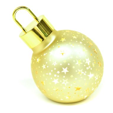 SFERA NATALIZIA H15CM ORO IN VETRO CON LUCI.