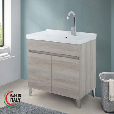 LAVATOIO 80X46,8XH81CM ROVERE GRIGIO