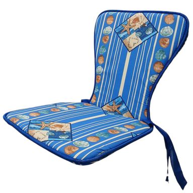 CUSCINO VIOLINO 45X37XH40CM BLU CON CONCHIGLIE
