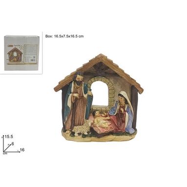 NATIVITA' CAPANNA C/PECORELLA 16CM.