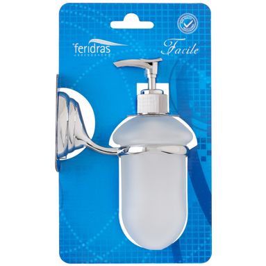 PORTADISPENSER CROMO/VETRO SATINATO FACILE
