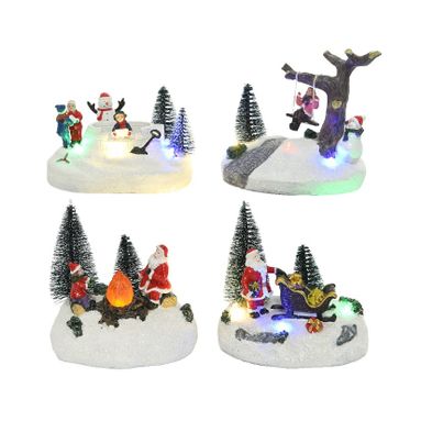 SCENARIO 12CM  BIMBI/BABBO NATALE LUMINOSO