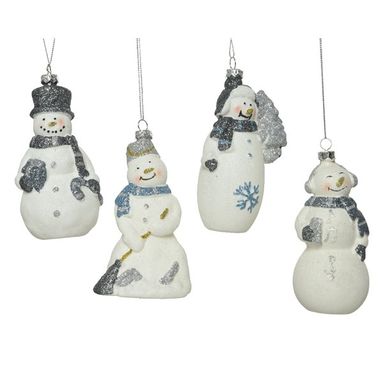 PUPAZZO DI NEVE GLITTERATO H12.50CM.