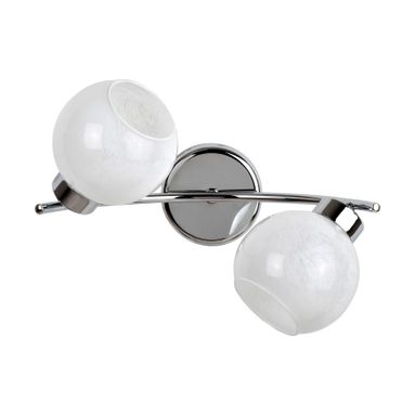 APPLIQUE BOLLE 2 LUCI E14 34X15XH18CM CROMO CON DI